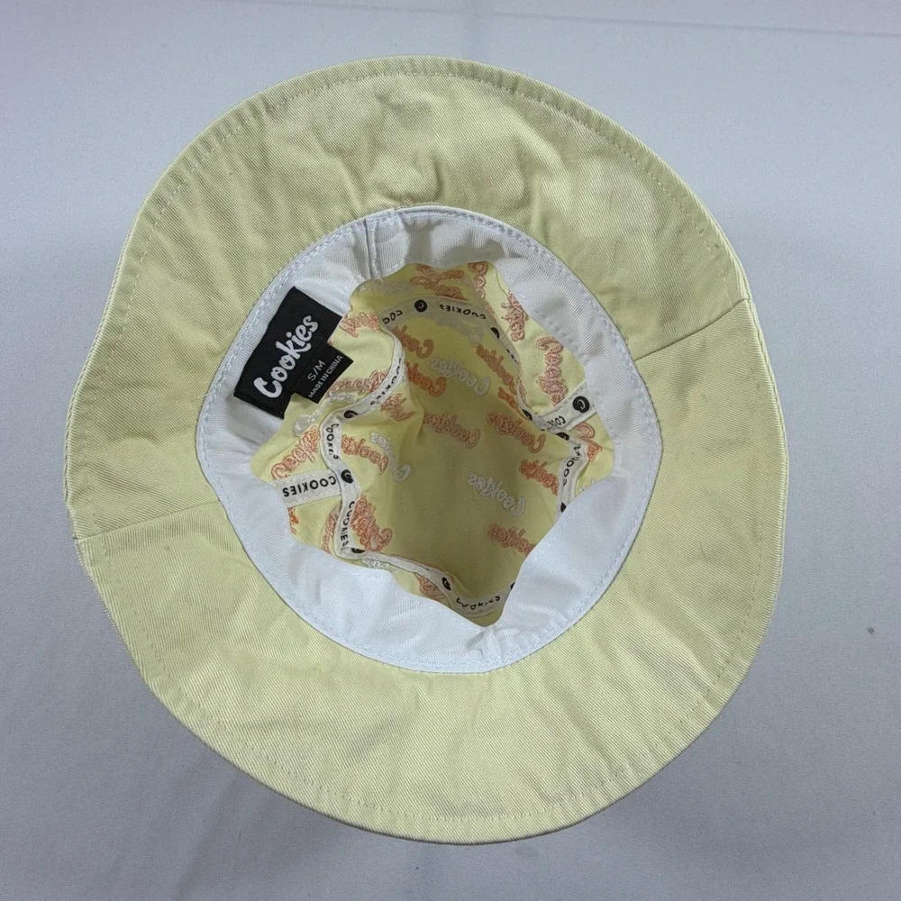 Cookies‎ SF Bucket Hat Pale Yellow All Over Embroidered Logo Streetwear S/M